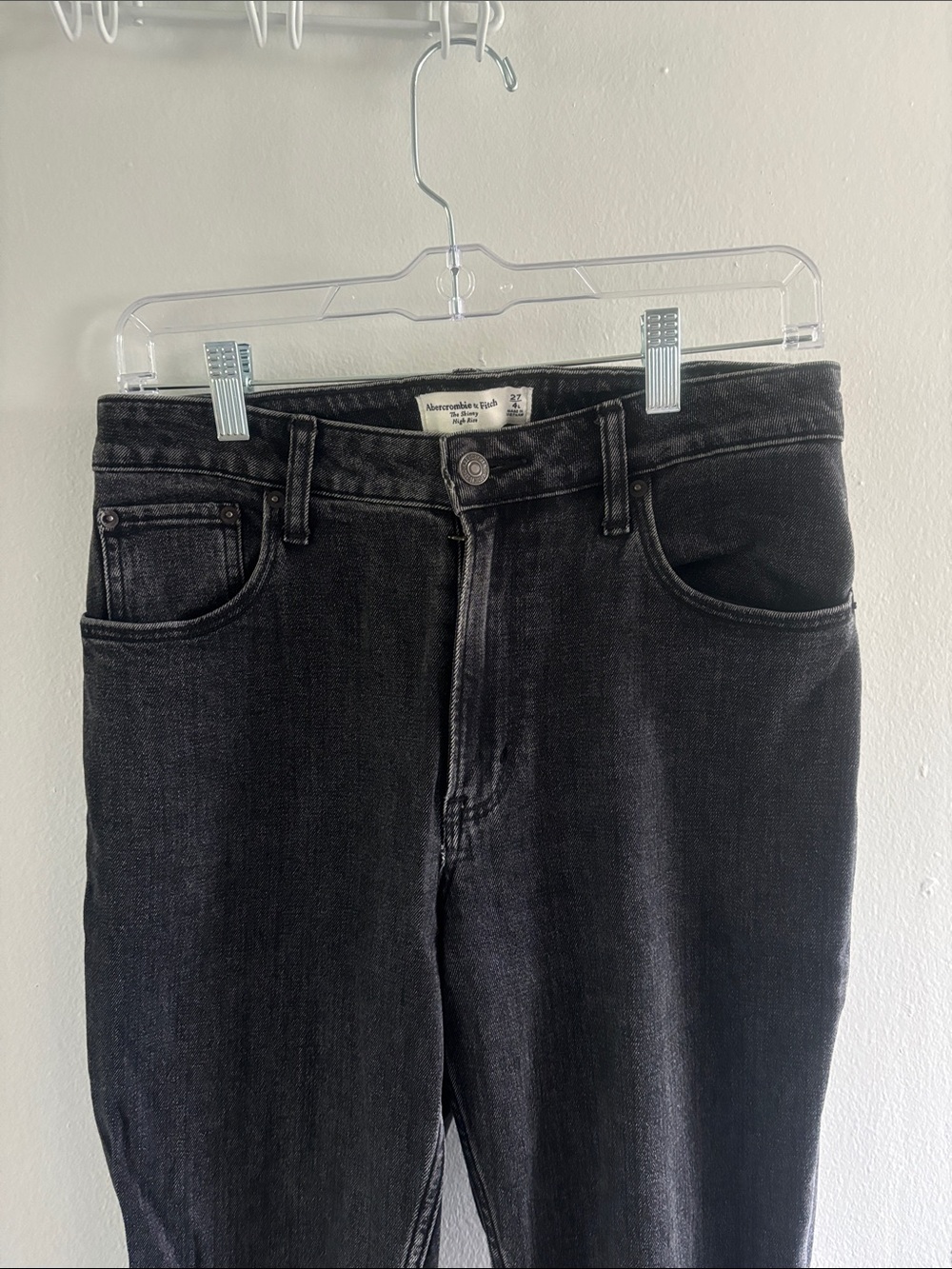 Abercrombie & Fitch black denim with slits on the side 4L Curve Love - Picture 4 of 5
